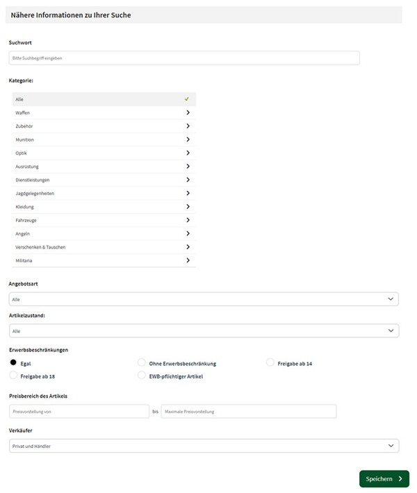 Screenshot Detailsuche Suchauftrag