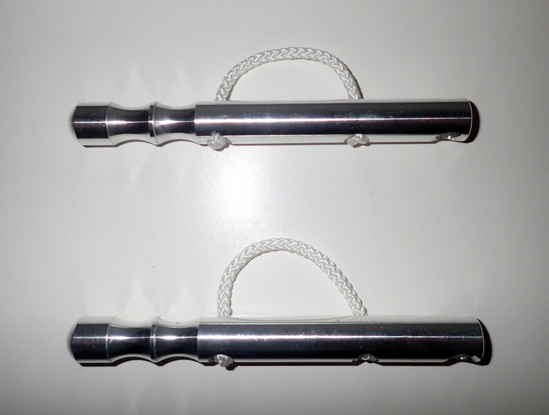 2 x Kubotane (Schlagkraftverstärker), beide Aluminiumin, silber, neu!