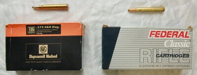 MUNITION: 27 PATRONEN KAL. 375 H&H MAG., AB LAGER LIEFERBAR!!!