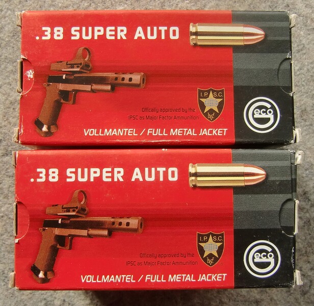 MUNITION: 300 PATRONEN GECO, KAL. .38 SUPER AUTO, AB LAGER LIEFERBAR!!!