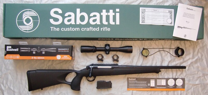 SABATTI, MOD. ROVER G2 HUNTER THUMBHOLE, Kal. .308 Win., INCL. BUSHNELL-ZF UND MONTAGERINGEN, NEU!!!