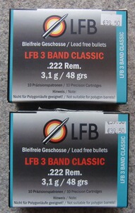 MUNITION: 20 PATRONEN KAL. .222Rem. BLEIFREI, AB LAGER LIEFERBAR!!!