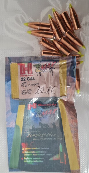 Testpack mit 20 Stück Hornady Z-Max (baugleich V-Max) .224