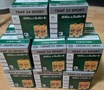 Schrotpatronen / Schrotmunition Trap Blei 20/70 S&B 24g 350 Schuss