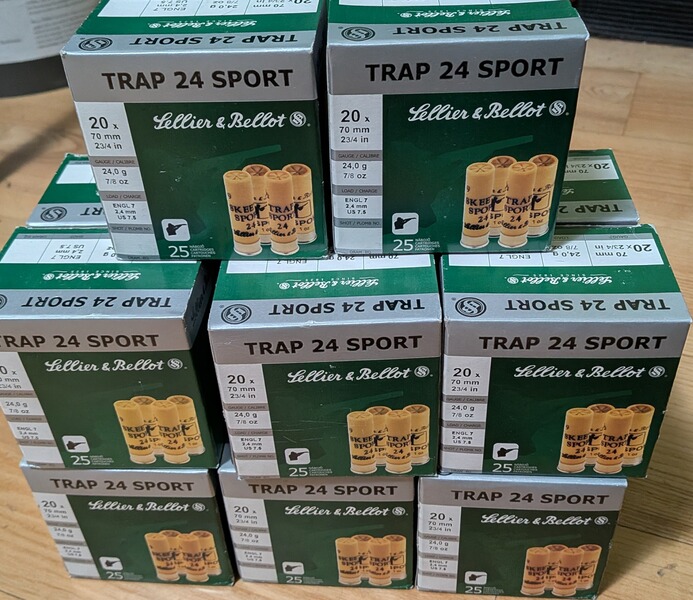 Schrotpatronen / Schrotmunition Trap Blei 20/70 S&B 24g 350 Schuss
