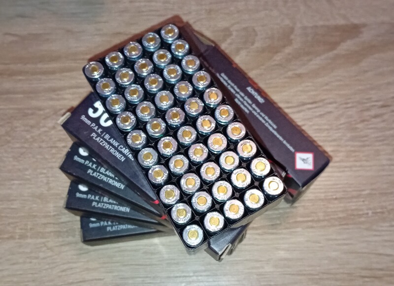 250 Schuss Pobjeda Knallkartuschen 9mm PAK