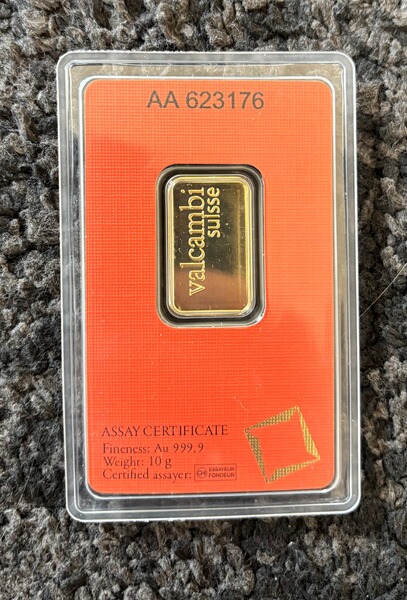 10g Valcambi Goldbarren ESG im Original Blister