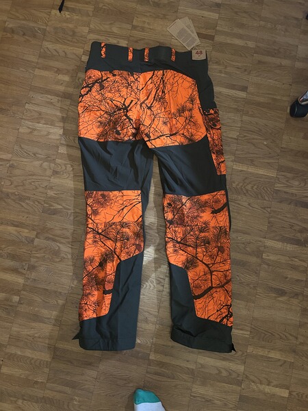 Fjällräven Lappland Hybrid Trousers – Gr. 48 / US 32 (Long) – Orange Camo / Deep Forest – NEU mit Et