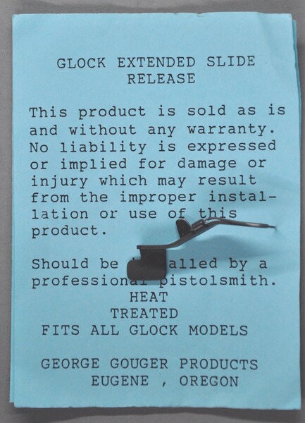 Vergrößerter Schlittenfang für GLOCK Pistolen.