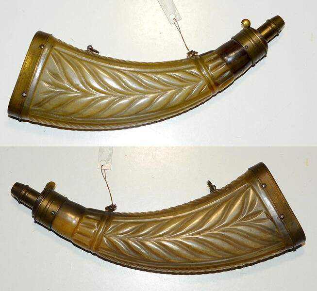 Original Pulverhorn, ca. 1840/60, sehr schöne Arbeit