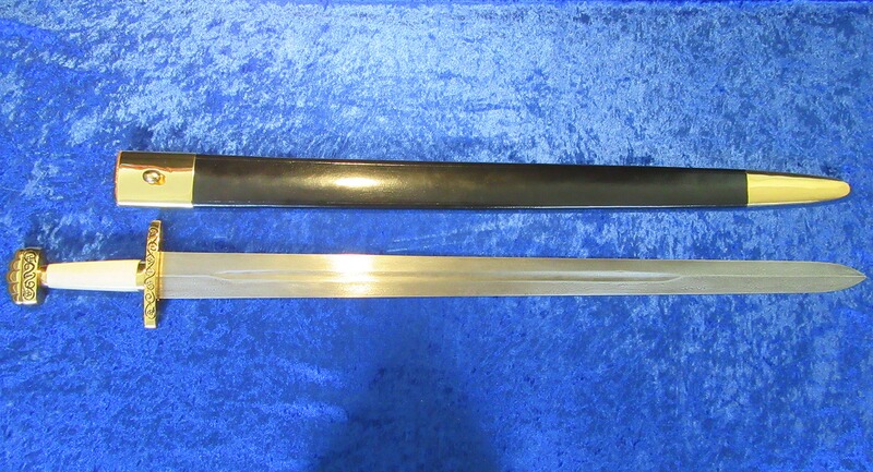 Damast Wikinger Schwert Ballinderry Mittelalter Replika aus IX Jh. - aus einer Sammlung