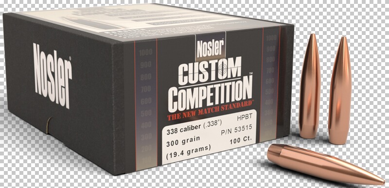 100 Stück Nosler Geschosse .338, 300 grain, CUSTOM COMPETITION, HPBT