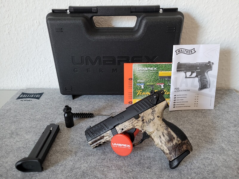 Walther P22Q Kryptek, cal. 9mm P. A. K.
