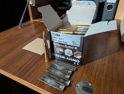 Munition 7x64 Screen Ammo lead free 100grs + Ladestreifen