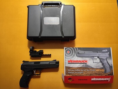 Weihrauch HW 40 PCA + Red Dot & Schiene, Koffer & Originalkarton, kaum gebraucht.