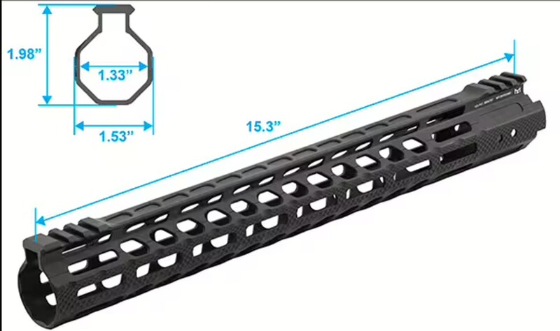 AR-15 free-float Handschutz UTG Ultra Slim M-Lok schwarz 15"