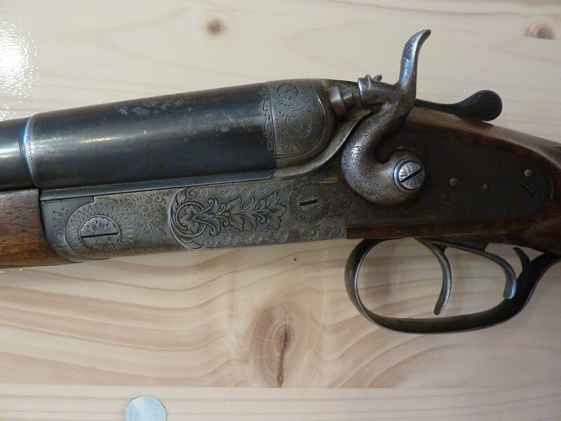 Nostalgische Hahndoppelflinte Kal. 16/70 A.Schurk, München, Hersteller : Pieper in Herstal/Belgien