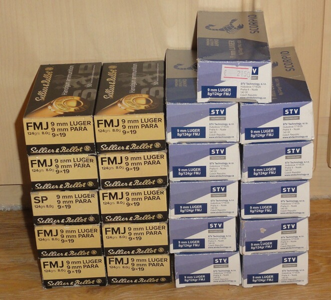 Hülsen 9mm Luger S&B und STV Scorpio - 1050 Stück mit Original-Schachteln