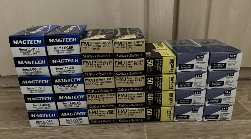 Hülsen 9mm Luger Magtech , S&B , STV Scorpio , TopShot - 1600 St. mit Original-Schachteln
