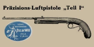 Historische Luftpistole Will Tell Venus-Waffenwerke