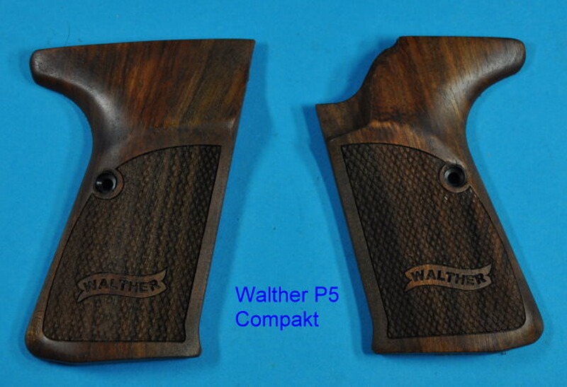 Nussbaum-Griffschalen für Pistole Walther P5 Compaket