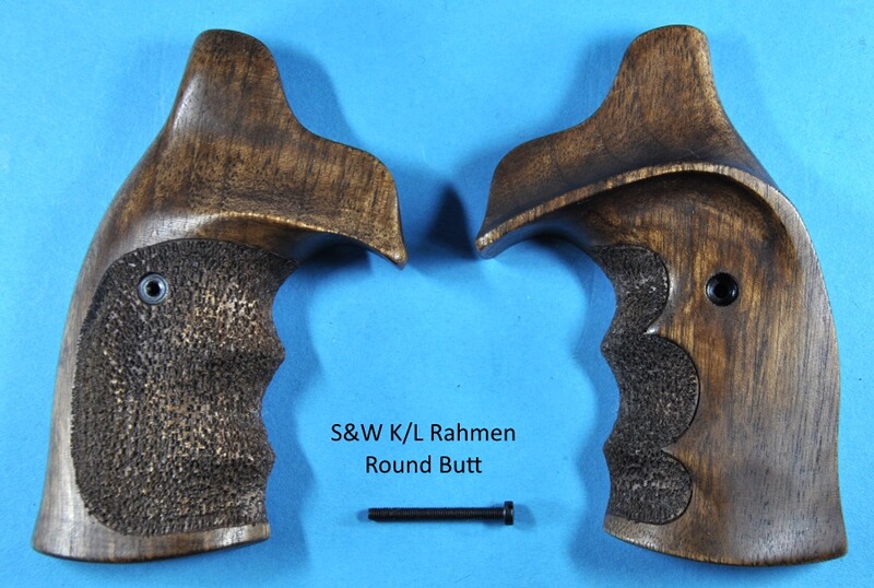 Nussbaumgriff für S&W Revolver K/L Rahmen Round Butt (neuere Modelle) mit Daumenauflage