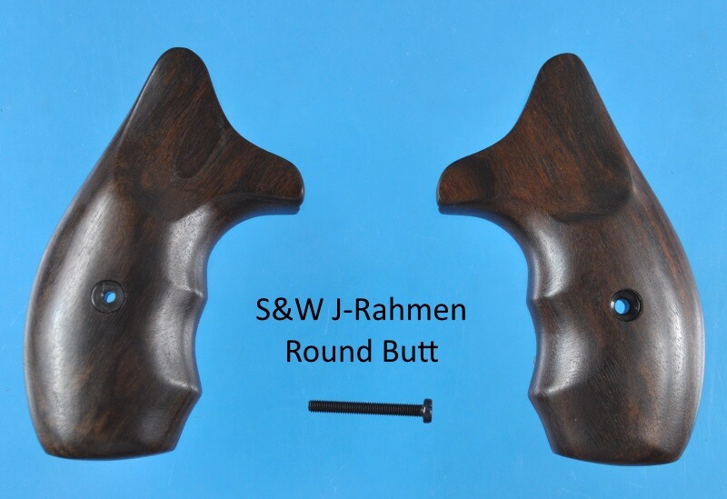 Nussbaum-Griffschalen für S&W J-Rahmen Round Butt (runder Rahmen),Weihrauch HW 37 u. 88, Erma EGR 66