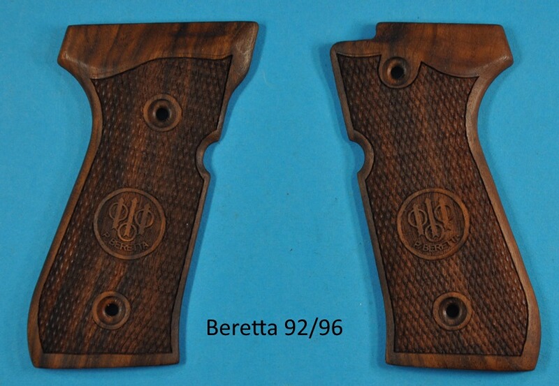 Luxus-Nussbaum-Griffschalen für Pistole Beretta 92 mit Logo