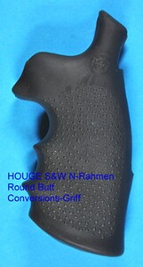 HOGUE Gummigriff mit Fingerrillen für S&W Revolver mit N-Rahmen Round Butt (runder Rahmen)