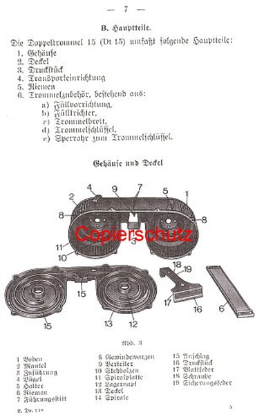 Nachdruck Dienstvorschrift Doppeltrommel-Magazin für Luftwaffen MG 15