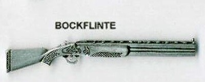 Doppelflinte als Metall-Anstecker