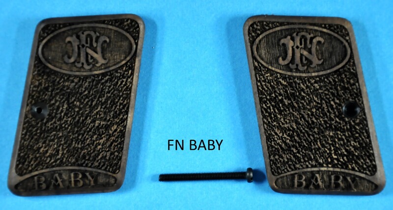 Luxus-Nussbaum-Griffschalen für die Taschenpistole FN BABY mit FN-LOGO