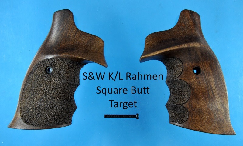 Nussbaum-Griffschalen für S&W K/L-Rahmen Square Butt (eckiger Rahmen) mit Daumenauflage