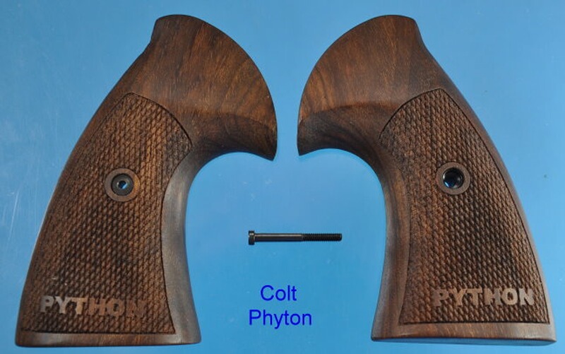 Nussbaum-Griffschalen für Colt Phyton-Revolver