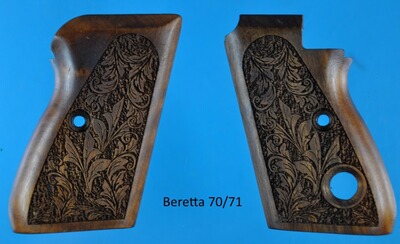 Luxus-Nussbaum-Griffschalen für Pistole Beretta Mod. 70 und 71