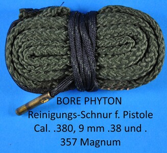 BORE PHYTON Reinigungsgerät für Pistole / Revolver Cal. .380, 9 mm, .38 und .357 Magnum