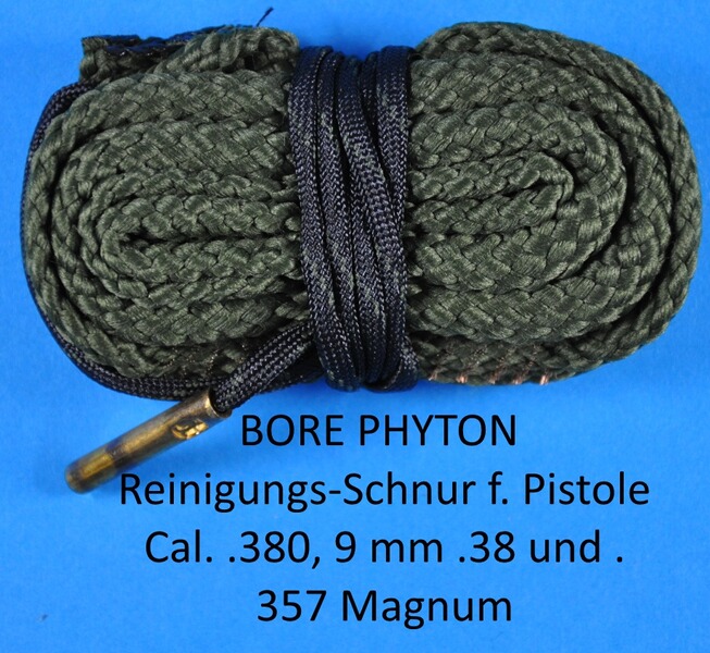 BORE PHYTON Reinigungsgerät für Pistole / Revolver Cal. .380, 9 mm, .38 und .357 Magnum
