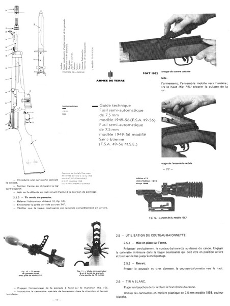Nachdruck Bedienungsanleitung französischer Selbstlader MAS49-56