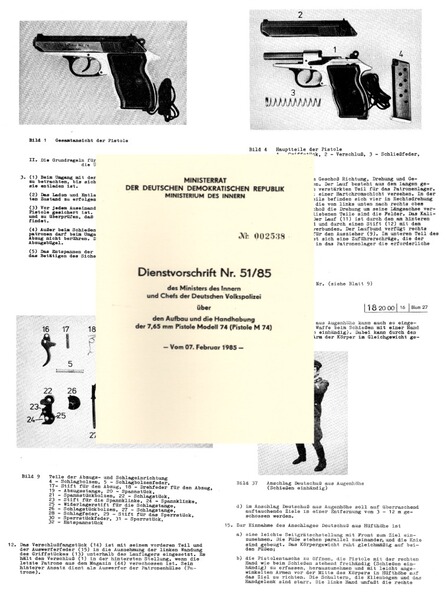 Nachdruck DDR Dienstvorschrift der rumänischen Pistole M74 Cal. 7,65