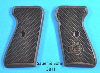 Nussbaum-Griffschalen für Pistole Sauer & Sohn 38 Heeresmodell