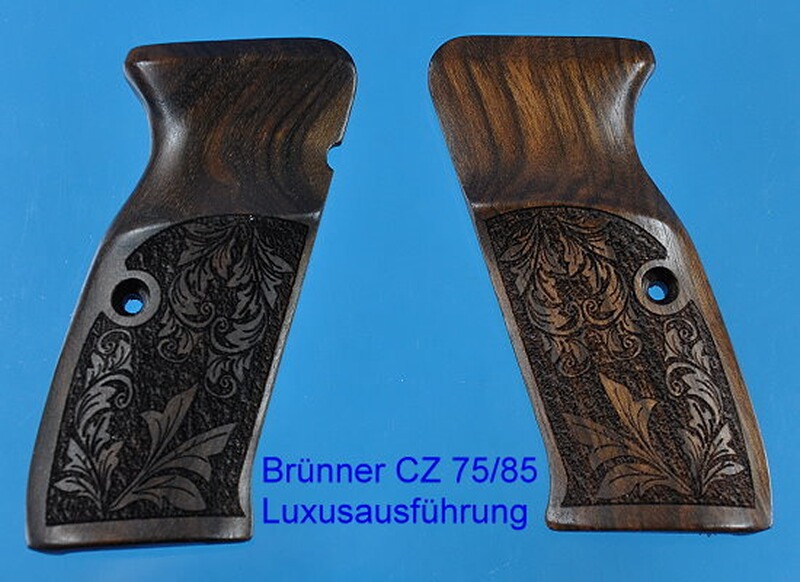 Luxus-Holzgriffschalen für Brünner CZ75/85 m. Rankenverschneidungen