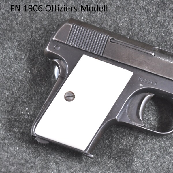 Weiße Griffschalen für Pistole FN 1906 Offiziers-Modell im Cal. 6,35 mm