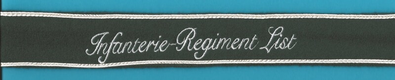 Ärmelband "Infanterie-Regiment List" Repro !!!