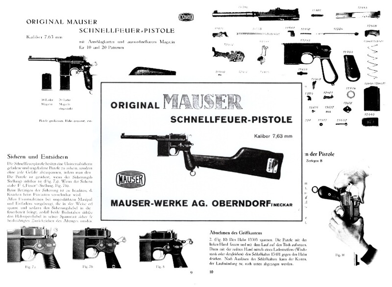 Nachdruck Bedienungsanleitung Pistole Mauser C96 Reihenfeuer