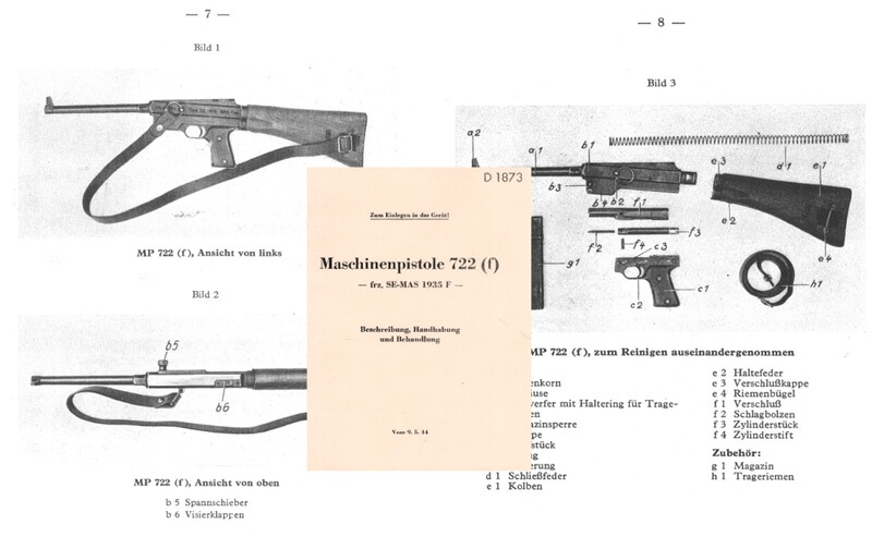 Nachdruck der dienstvorschrift französiche Beute-Maschienpistole MAS MP 722 (f)