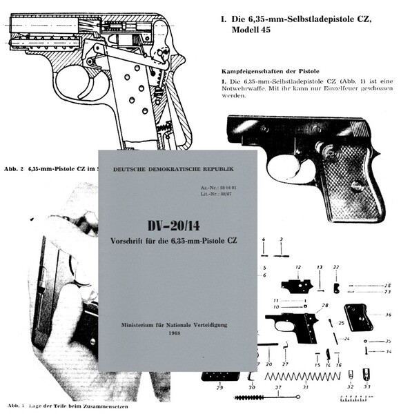 Nachdruck DDR Dienstvorschrift Pistole CZ45 von 1968