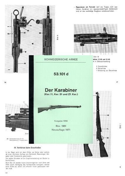 Nachdruck schweizer Dienstvorschrift für Karabiner K31, K11 und Zielfernrohr-Karabiner 55