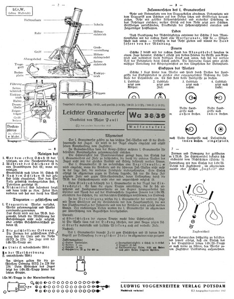 Nachdruck Taschenkarte Wehrmacht leichter Granatwerfer 5cm