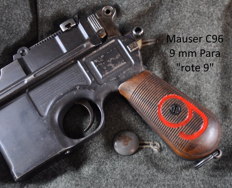 Nussbaum-Griffschalen für Pistole Mauser C96 "Rote9"