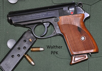Nussbaum Griffschalen mit Fischhaut für Pistole Walther PPK (nicht PP)